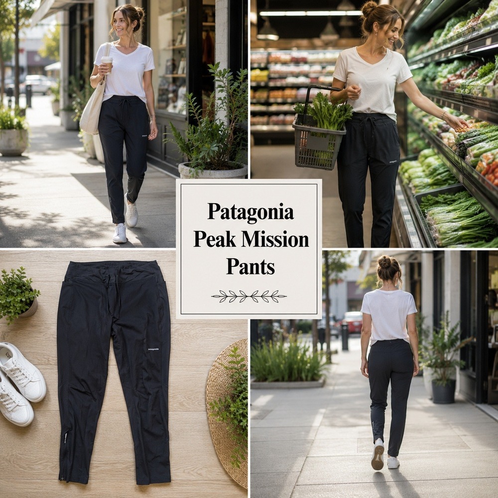 Patagonia Peak Mission Tights Womens Large Black Running Leggings 24108 FA22